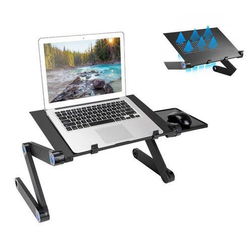 Table pliable en alliage aluminium - Table de lit compacte et légère pour PC Portable - Plateau support