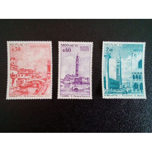 Timbre Monaco Yt 887 À 889 Séries: Campagne De L'unesco 'sauver Venise' 1972