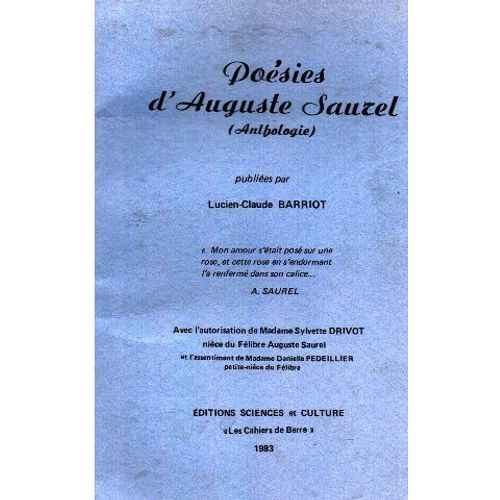 Poésies D'auguste Saurel ( Anthologie )