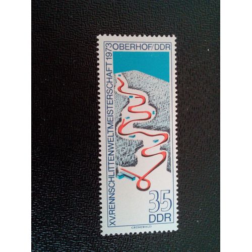 Timbre Allemagne Rda  Ddr Yt 1526 Course De Luge 1973