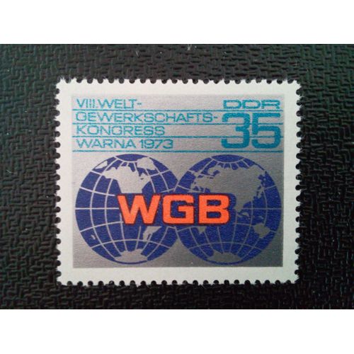 Timbre Allemagne Rda Ddr Yt 1572 Congrès Mondial Des Syndicats À Varna, Bulgarie 1973