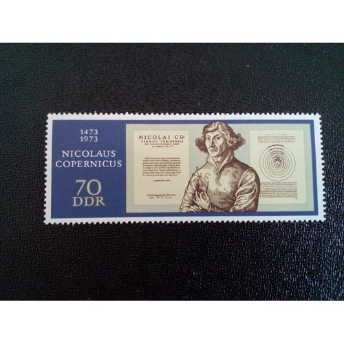 Timbre Allemagne Rda Ddr Yt 1525 500. Anniversaire De L'astronome Nikolaus Kopernikus 1973