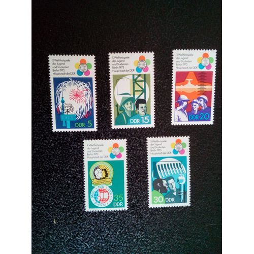 Timbre Comores Yt 1555 À 1559 Allemagne Rda Ddr 1973