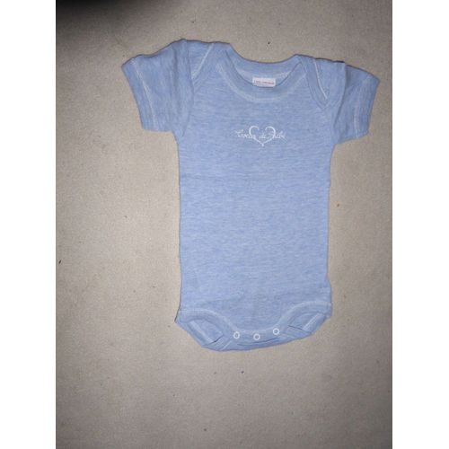 Body Manches Courtes Bleu Ciel Chiné - 3 Mois