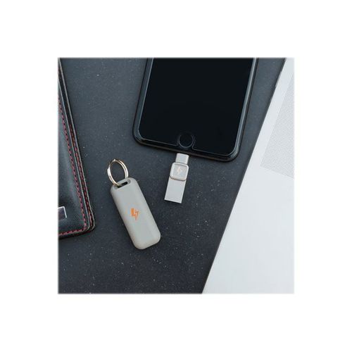 Kingston DataTraveler BOLT Duo - Clé USB - 128 Go - USB 3.0 / Lightning - argent