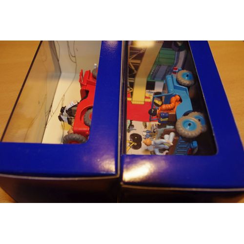 Lot 2 Miniatures Jeep 4x4 Tintin Objectif Lune + Au Pays De L'or Noir - Couleur Jeep Rouge + Jeep Bleu + Certificat