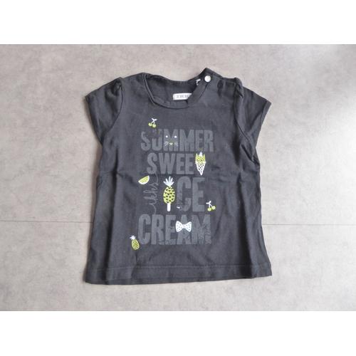 T-Shirt Manches Courtes Noir Fantaisie Ikks - 6 Mois