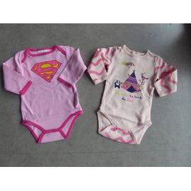 Lot 2 Bodies Manches Longues Fille - 6 Mois