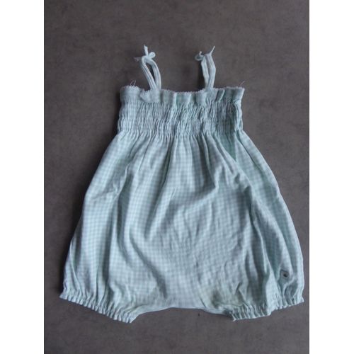 Pyjama Combishort Vichy Vert D'eau Petit Bateau - 6 Mois