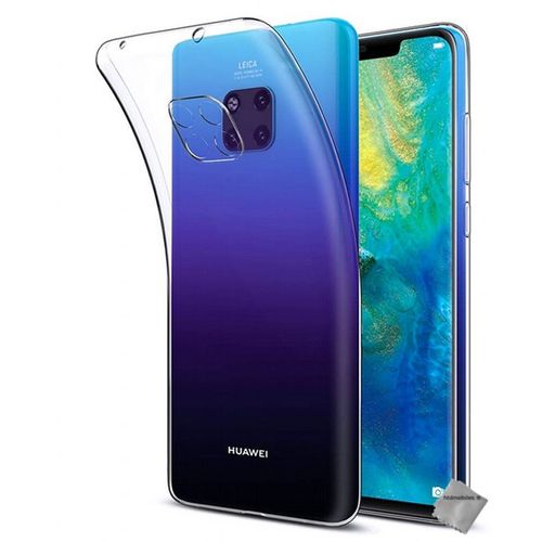 Housse Etui Coque Silicone Gel Fine Huawei Mate 20 Pro + Film Ecran Transparent Tpu