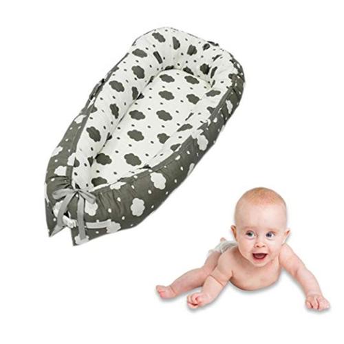 50 80cm Mignon Baby Nest Double Face Nid De Bebe Lit De Nouveau Ne 100 Coton Fait A Main Pour Bebe Sommeil Chambre Voyage Gris Nuage Rakuten