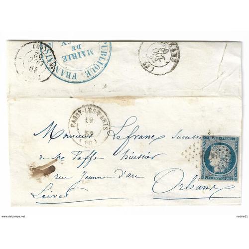 004. Devt Lettre Avec Rabat N°4 - Ob. P.C. De Passy Les Paris (Seine) - 1852