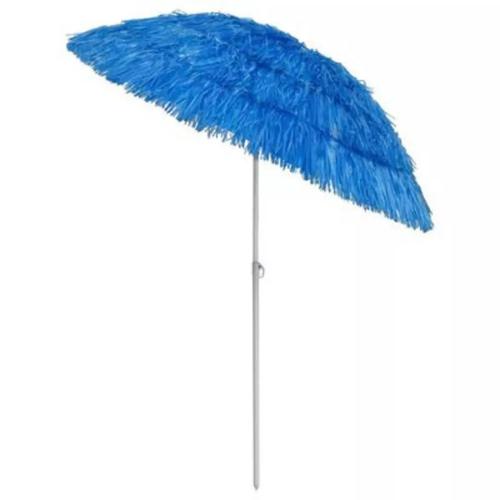 Parasol De Plage Hawaii Bleu 180cm - Résistant Aux Uv - Inclinable - Style Hawaï
