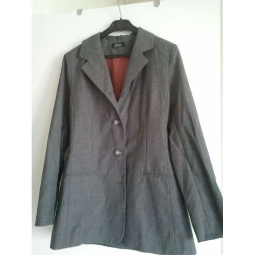 Veste Tailleur Grise Longue Femme