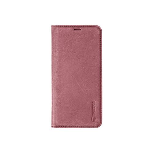 Krusell Sunne 2 Card Foliowallet - Étui À Rabat Pour Téléphone Portable - Tissu, Cuir Vieilli - Rouge Rustique - Pour Samsung Galaxy S9+