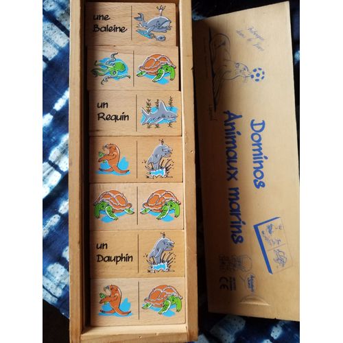 JURA Artisabois Jura Dominos Animaux Marins En Bois Hêtre Dans Coffret 