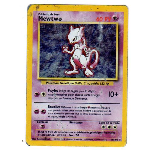 Mewtwo 10/102 Holo Set De Base Fr