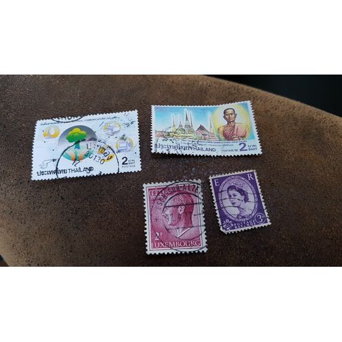 Lot De 4 Timbres Thaîlande, Luxembourg