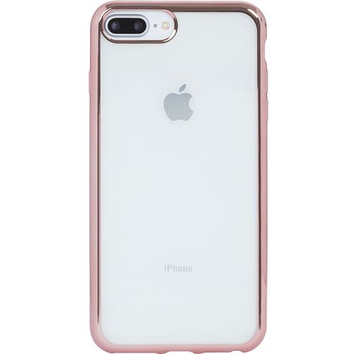 Coque Souple Transparente Métal Rose Pour Iphone 6 Plus/6s Plus/7 Plus/8 Plus
