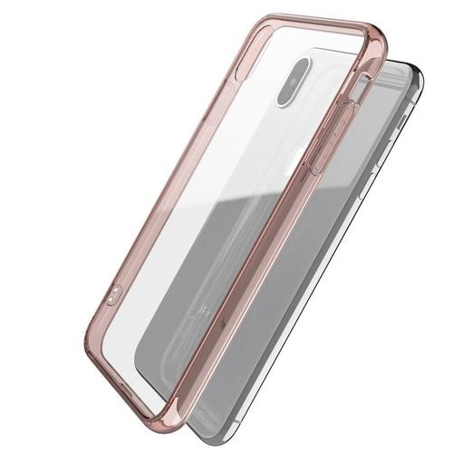 Coque Iphone X/Xs Glass Contour Chromé Rose