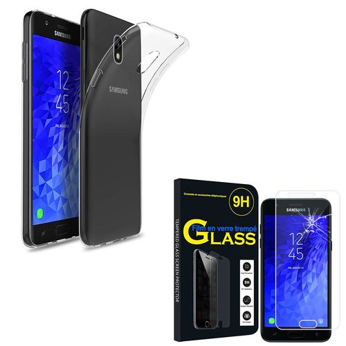 Coque Silicone Pour Samsung Galaxy J7 (2018) 5.5" Gel Ultraslim Et Ajustement Parfait - Transparent+ 1 Film Verre Trempé