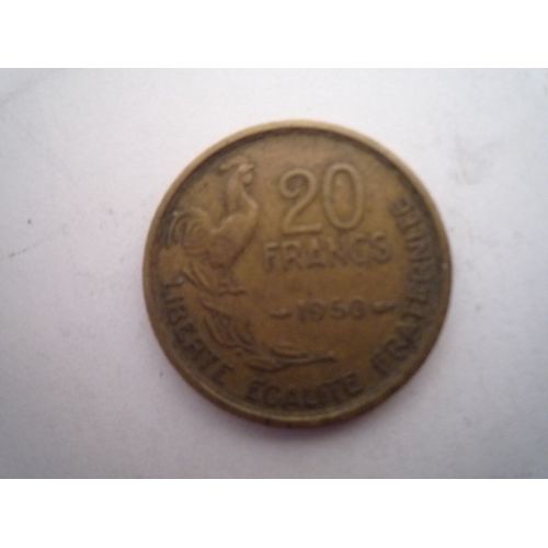 Pièce Monnaie 20 Frs Francs France Cupro Alu Guiraud . 23.5 Mm