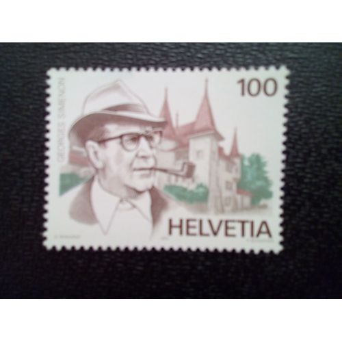 Timbre Suisse Yt 1463 Simenon, Georges (1903-1989) Écrivain Et Château D'echandens 1994