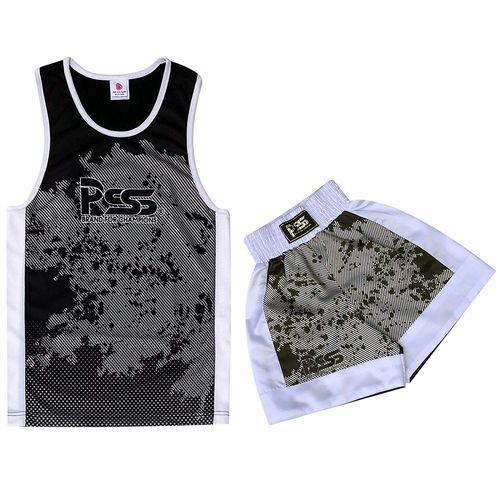 Ensemble De Boxe Débardeur Short Pour Enfants 7-8 Ans - Noir
