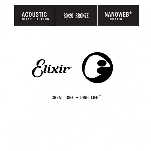 Elixir 15128 - Corde Acoustique Au Détail Nanoweb Bronze - Filé 028