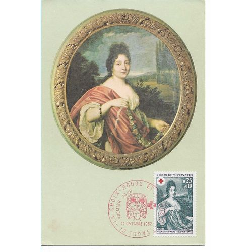Carte Timbrée Oblitérée 1er Jour D'émission Croix Rouge Française 14 Décembre 1968 (Comité De 10 Troyes) : Peinture De Mignard "Le Printemps"