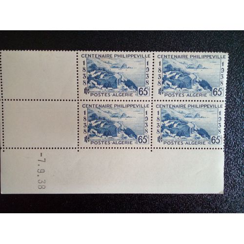 Timbre Algerie Yt 143 Golfe De Stora Et Ruines De Russicada Centenaire De Philippeville 1938