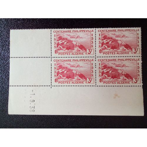 Timbre Algerie Yt 145 Golfe De Stora Et Ruines De Russicada Centenaire De Philippeville 1938