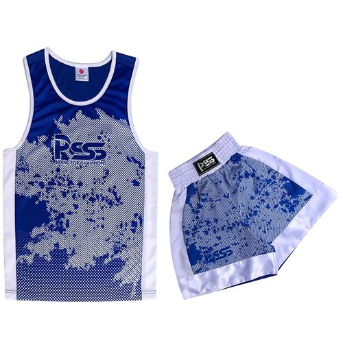 Ensemble De Boxe Débardeur Short Pour Enfants 11-12 Ans - Bleu