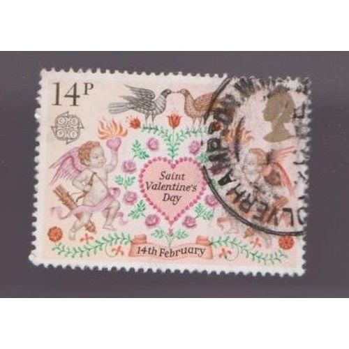 Timbre Angleterre Saint Valentin Day 14 Fevrier February S2