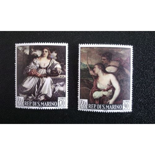 Timbre San-Marin Yt 673 - 675 Peintures De Noel 1966