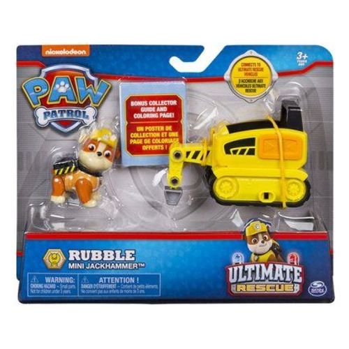 Set Pat Patrouille Chien Ruben Avec Son Excavatrice Marteau Piqueur- Figurine - Paw Patrol Ultimate