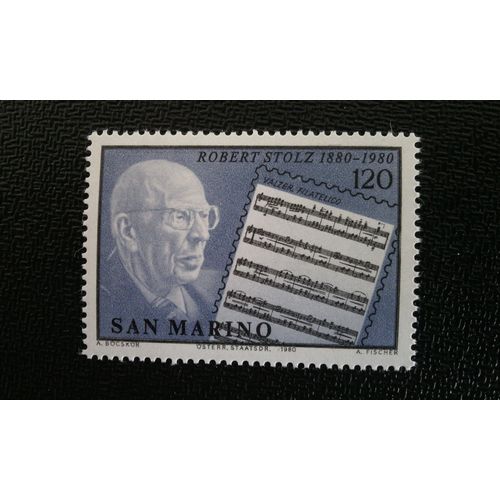 Timbre San-Marin Yt 1018 Robert Stolz (1880-1975) Compositeur 1980
