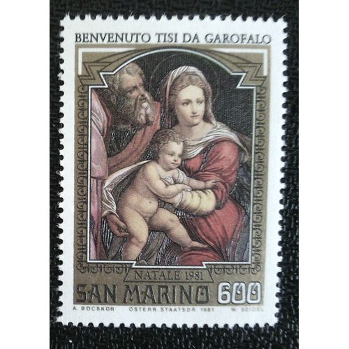 Timbre San-Marin Yt 1042 Peintures De Noel 1981