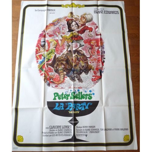 The Party De Blake Edwards Avec Peter Sellers, Claudine Longet... - Affiche Originale De Cinéma Format 120 Cm X 160 Cm