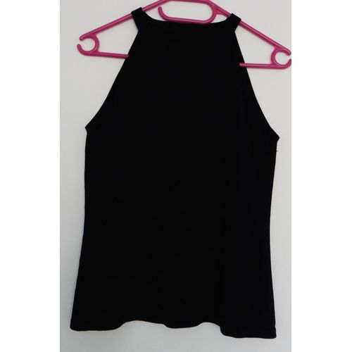 Top Noir En Maille. Polyester. Taille 36 / 38