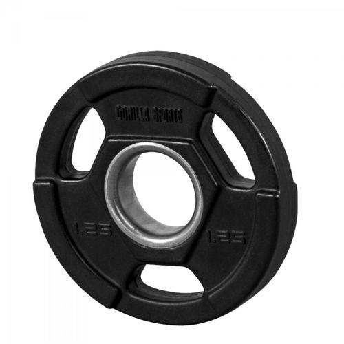 Gorilla Sports - Poids Disques Olympiques En Fonte Rêvetement Caoutchouc Avec Anneau Métallique De 51mm - De 1,25 À 25 Kg - Poids : 1,25 Kg