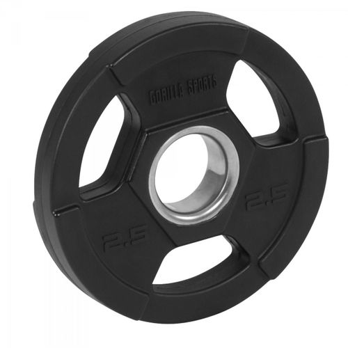 Gorilla Sports - Poids Disques Olympiques En Fonte Rêvetement Caoutchouc Avec Anneau Métallique De 51mm - De 1,25 À 25 Kg - Poids : 2,5 Kg