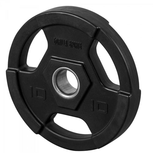 Gorilla Sports - Poids Disques Olympiques En Fonte Rêvetement Caoutchouc Avec Anneau Métallique De 51mm - De 1,25 À 25 Kg - Poids : 10 Kg