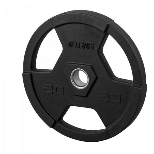 Gorilla Sports - Poids Disques Olympiques En Fonte Rêvetement Caoutchouc Avec Anneau Métallique De 51mm - De 1,25 À 25 Kg - Poids : 20 Kg
