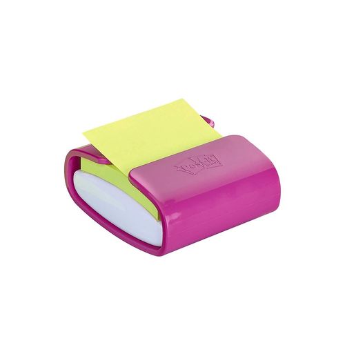 Post-It Dévidoir Z-Notes Super Sticky Pro Fuchsia + 1 Bloc Vert Néon 76x76 Mm 90 Feuilles