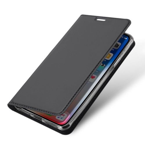 Etui Folio Pour Iphone Xr Gris Foncé Avec Rabat Latéral Et Fonction Stand
