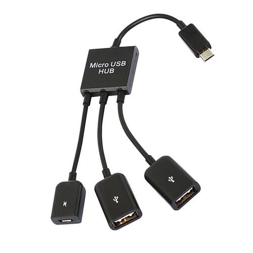 Câble adaptateur de jeu Micro Kang 3 en 1, clavier Kang, grotte légère, port USB portable, souris noire
