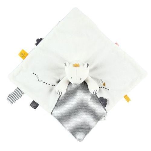 Noukies - Doudou Tidou Sam Timeless L'ours Plat Blanc Et Gris