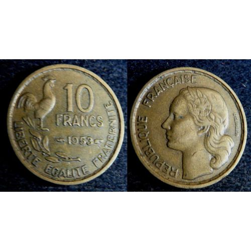 Pièce Monnaie 10 Frs Francs France 1953 - Cupro Alu - Guiraud