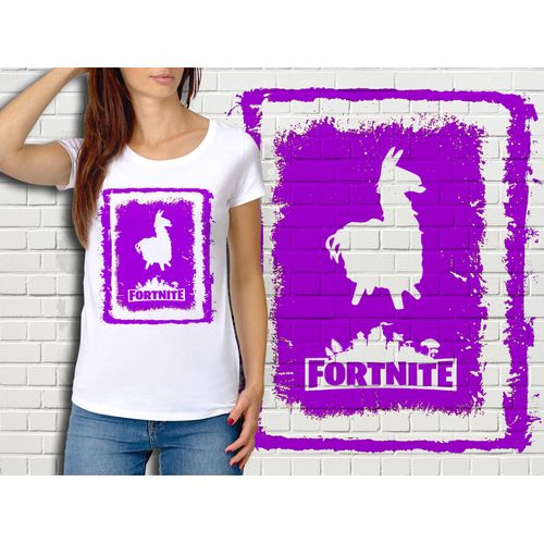 T-Shirt Blanc Femme Fortnite Battle Royale Réf 549